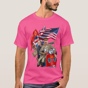 T-shirt Stalin Roosevelt Churchill Sur Scooter Union Sovié