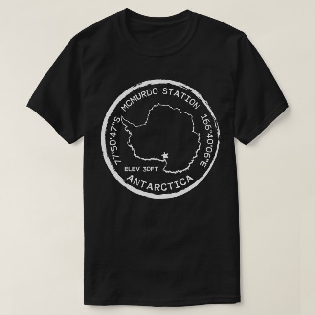 T-shirt Stamp Passport Station McMurdo Antarctique (Design devant)
