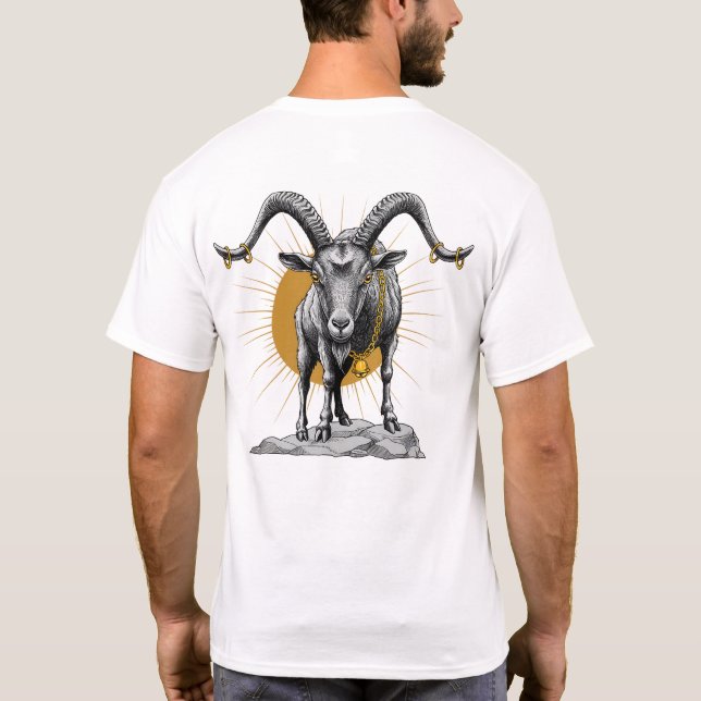 T-shirt Stance of the Goat – Bold Artistic Animal Illustra (Dos)