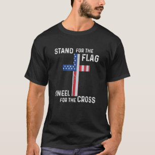 T-shirt Stand Pour Le Drapeau Kneel Pour La Croix Foi Us P