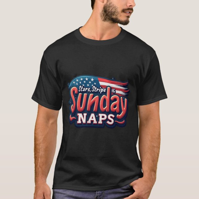 T-shirt Star Stripes and sunday Naps (Devant)