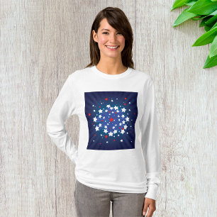 T-shirt Starburst Patriotique Rouge Blanc et Bleu USA