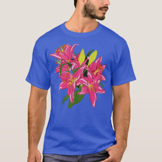 T-shirt Stargazer Lily Flowers peinture numérique
