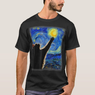 T-shirt Starry Night Chat, Chat Maman, Chat Papa, Amoureux