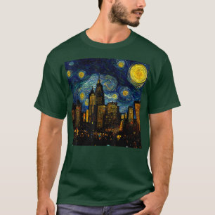 T-shirt Starry Night Cityscape van Gogh Inspiration Art Mi