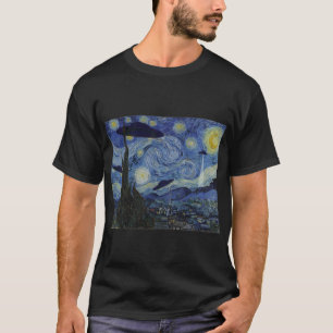 T-shirt Starry Night Funny Van Gogh Peinture UFO Alien Abd