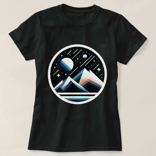 T-shirt Starry Night Monts géométriques Art contemporain (Design devant)