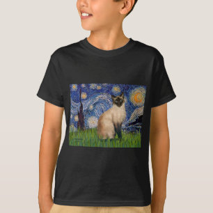 T-shirt Starry Night - Seal Point chat siamois