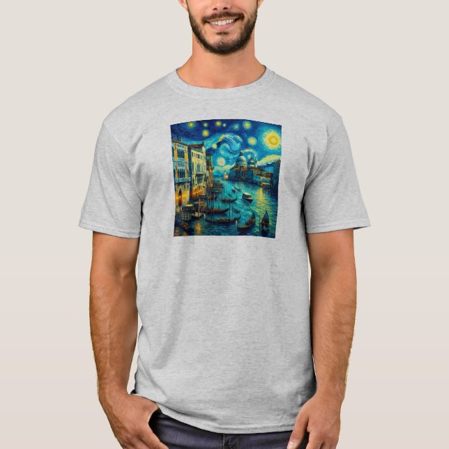 T-shirt Starry Night Venice Italie (Devant)