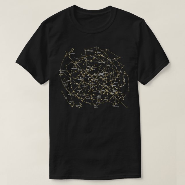 T-shirt Stars Constellations Astronomie Cosmos Galaxy Long (Design devant)