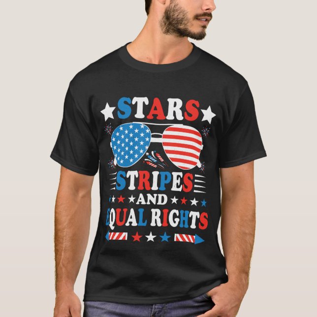 T-shirt Stars, Stripes & Equal Rights – Patriotic Equality (Devant)