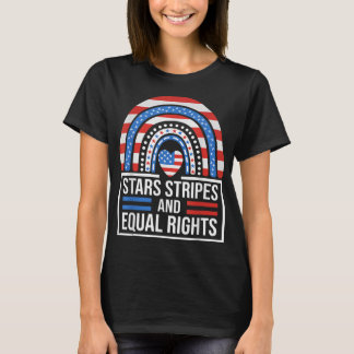 T-shirt Stars Stripes & Equal Rights Rainbow American Flag