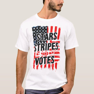 T-shirt Stars, Stripes et Votes avec drapeau américain