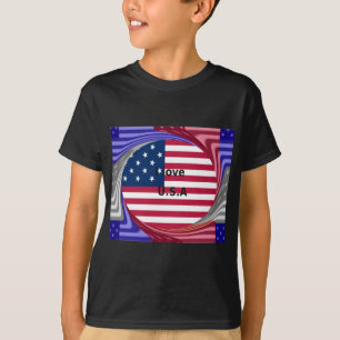 T-shirt Stars & Stripes & Love : A Patriotic USA Design