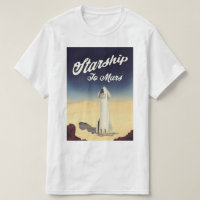 Starship to Mars Voyage spatial de style vintage.