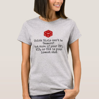 T-shirt Stat de Gamers de fille la plus basse
