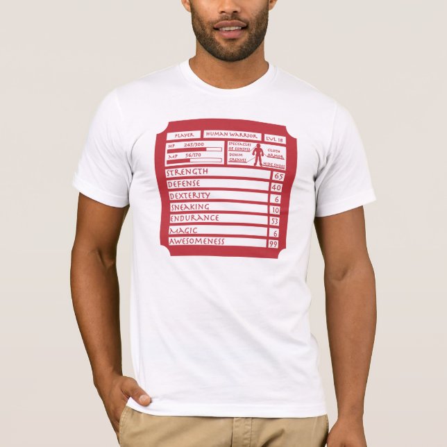 T-shirt Stat de RPG (Devant)