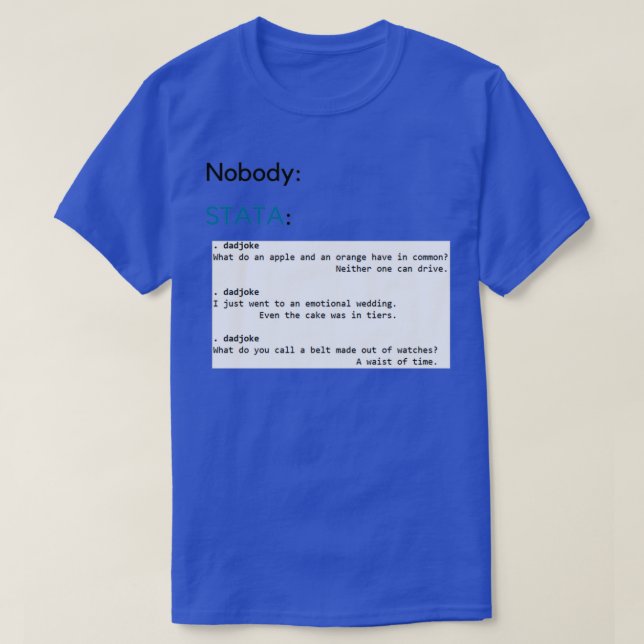 T-shirt STATA dadjoke littéralement personne (Design devant)