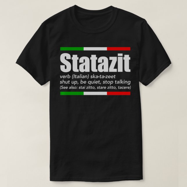 T-shirt Statazit Italien Épingle Anglais Signification Shu (Design devant)