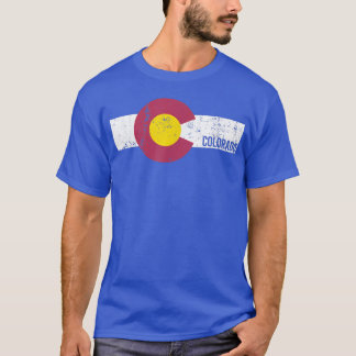 T-shirt State of Colorado Flag T  Gift For Men Women Vinta