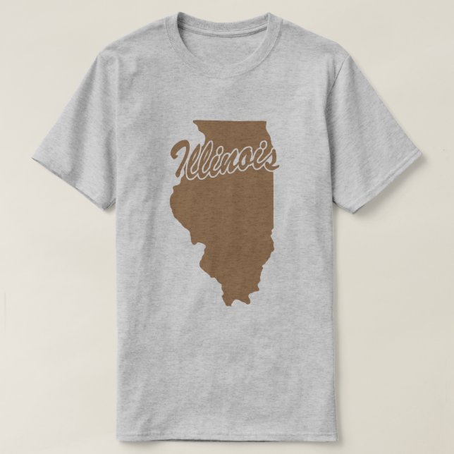T-shirt State Of Illinois Shape (Design devant)