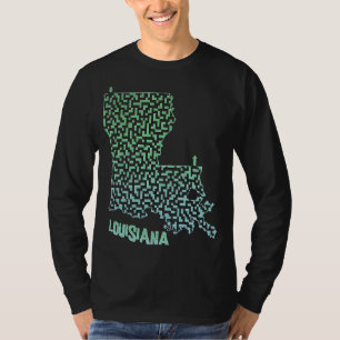 T-shirt State of Louisiana Outline Maze & Labyrinth