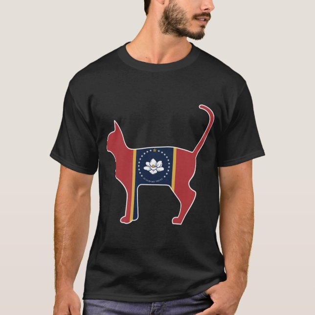T-shirt State of Mississippi Flag for Cat Lovers 1 (Devant)