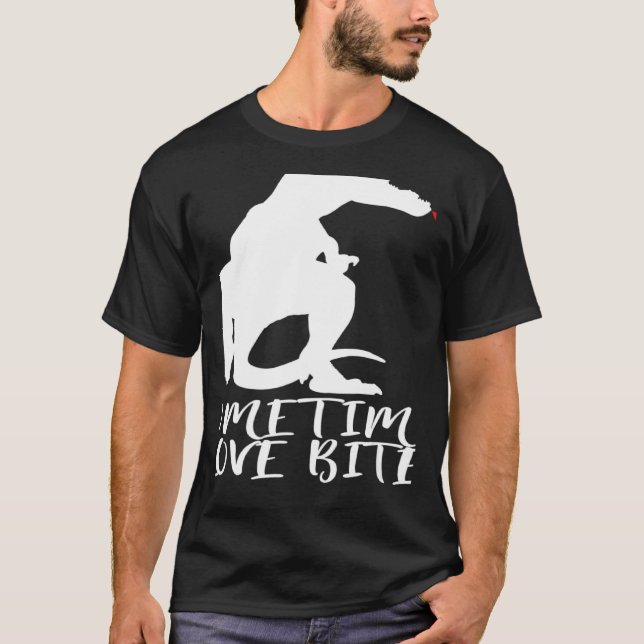 T-shirt Statement Dinosaur Valentine's Day Heart (Devant)