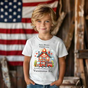 T-shirt Station de feu rouge gaie et camion