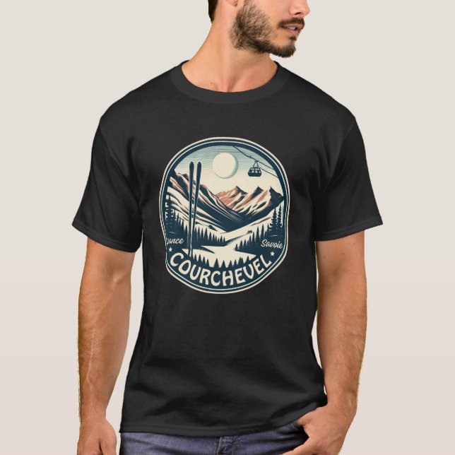 T-shirt Station de ski de Courchevel dans les Alpes frança (Devant)
