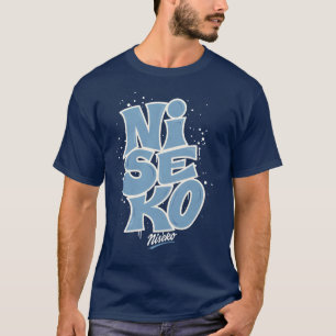 T-shirt Station de ski Niseko Japon Retro Typographie Snow