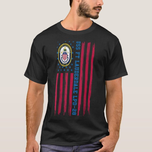 T-shirt Station de transport amphibie USS Ft Lauderdale LP (Devant)
