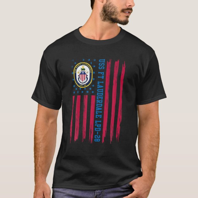 T-shirt Station de transport amphibie USS Ft Lauderdale LP (Devant)