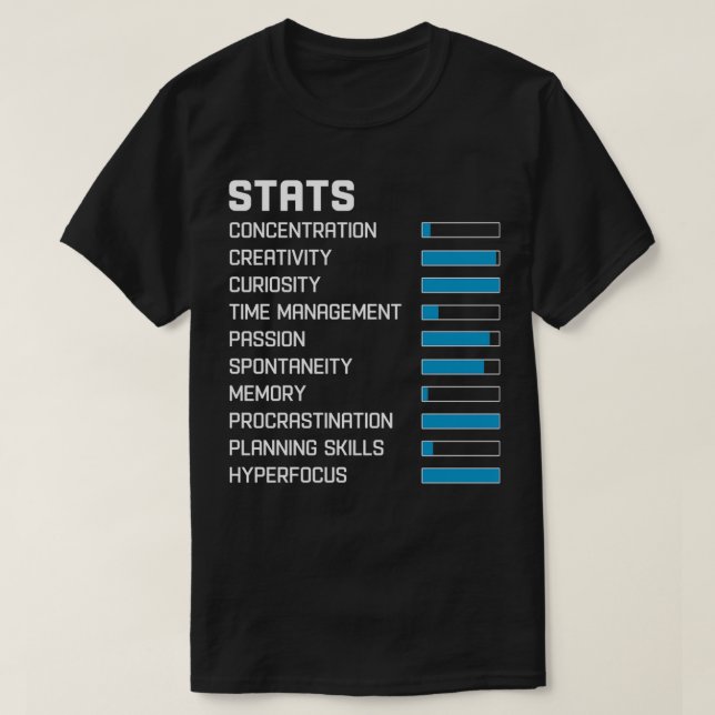 T-shirt Statistiques ADHD (Design devant)