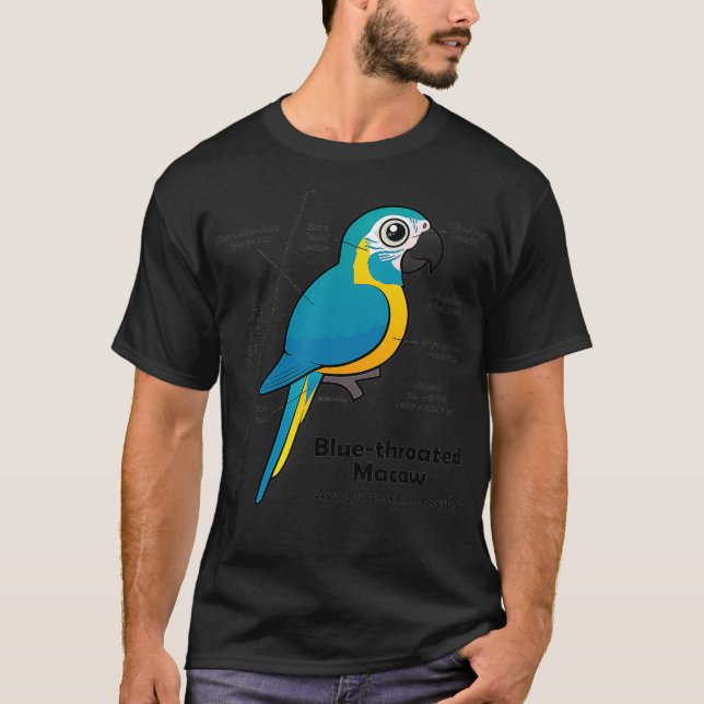 T-shirt Statistiques de Macaw à gorge bleue Birdorable  (Devant)