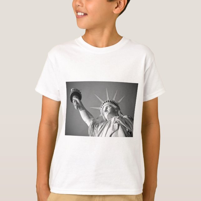 T-shirt Statue blanche noire de la Liberté (Devant)