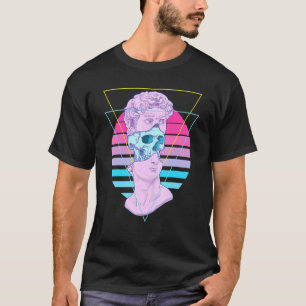T-shirt Statue David Bust Glitch Skull 80s Vaporwave Paste