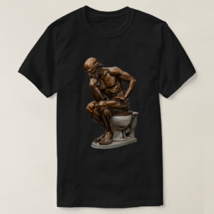 T-shirt Statue de bronze "Le penseur" Humour