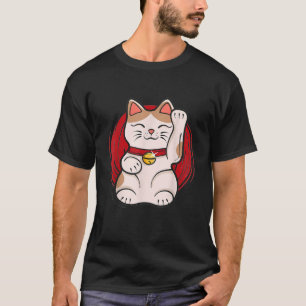 T-shirt Statue de chat chanceux Maneki Neko agitant de sty