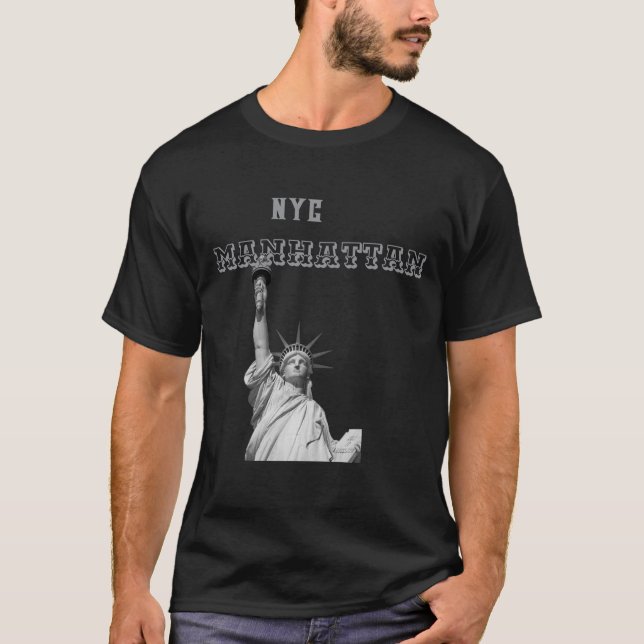 T-shirt Statue de la Liberté à double face Nyc Manhattan (Devant)