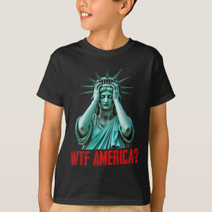 T-shirt Statue de la Liberté anti-Trump politique Wtf Amer