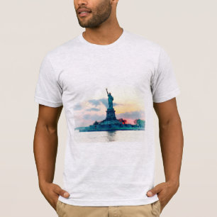 T-shirt Statue de la Liberté, Coucher de soleil, Édition P