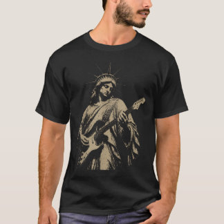 T-shirt Statue de la Liberté jouant de la guitare 4 juille