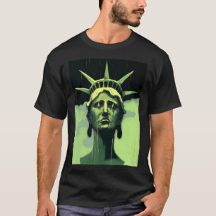 T-shirt Statue De La Liberté Rendu Artistique Lady Libert