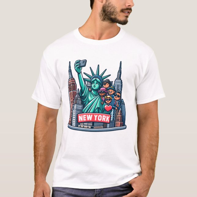 T-shirt Statue de la Liberté Snaps Selfie (Devant)