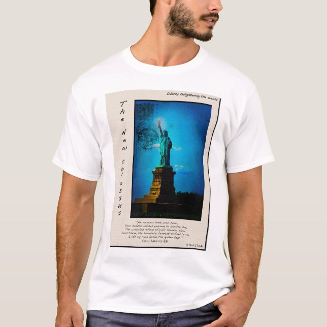 T-shirt Statue de la liberté - style de carte de (Devant)