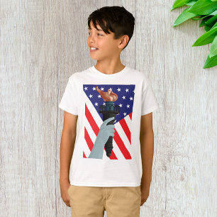 T-shirt Statue de la Liberté Torch avec drapeau américain