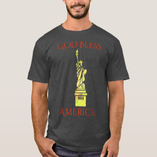T-shirt Statue de la LibertéDieu bénit l'Amérique USA Tee