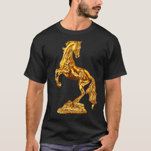 T-shirt Statue d'or de la sculpture du cheval