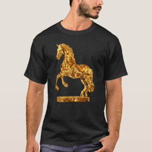 T-shirt Statue d'or de la sculpture du cheval 2